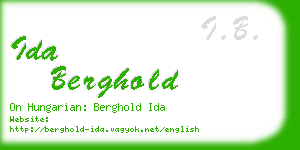 ida berghold business card